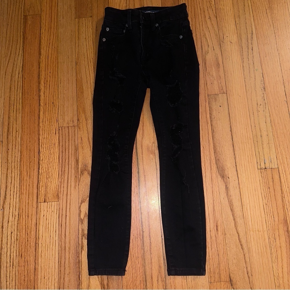 Aero distressed black jeans